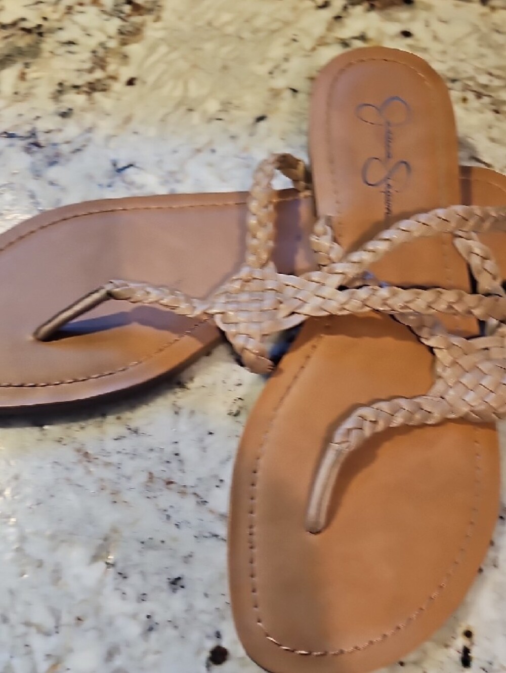 Jessica Simpson Braided Thong Sandals in Tan - Picture 3 of 5